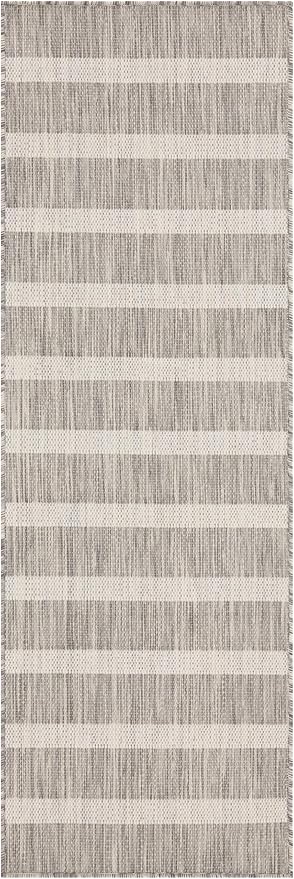 Nourison Home Positano Grey Ivory 2' x 6' Area Rug - Easy Clean, Non Shedding, Bed Room, Living Room, Dining Room, Kitchen (6' Runner)
