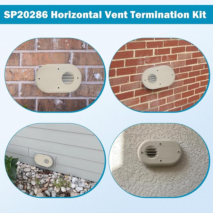 SP20286 3-Inch Vent Horizontal Vent Termination Kit, with Screws | for Outside Wall, Water Heater Replacement Part