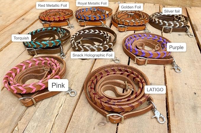 Soft Leather Reins Horse Reins Barrel Reins Laced Barrel Rains Leather Rains