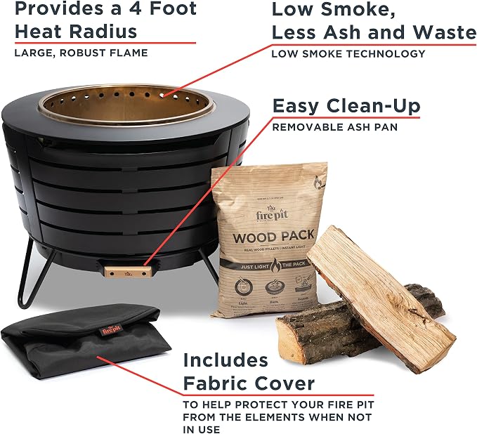 TIKI Brand Smokeless 24.75 in. Patio Fire Pit + TIKI Brand Fire Starter (20 Packs)