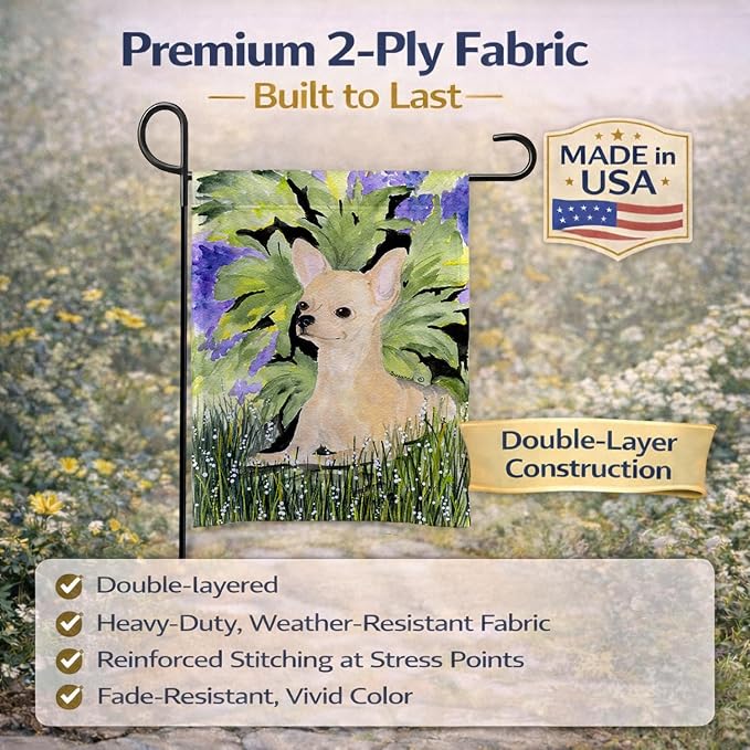 Caroline's Treasures SS8325GF Chihuahua Garden Flag Mailbox Flag Decorative Yard Flag Banner Outside Patio Artwork Yard Flower Beds, Garden Size, Multicolor