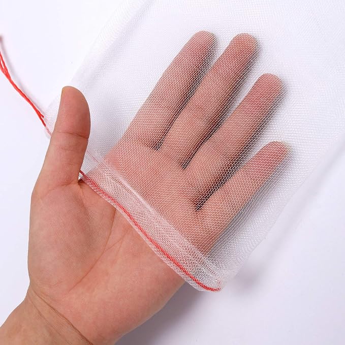 Kikhope 50 Pcs Fruit Protection Bags,10"x6" Fruit Netting Bags | Fruit Protection Netting Bags, Insect Bird Netting, Pest Barrier Bags, Garden Net with Drawstring, Fruit Cover Bags