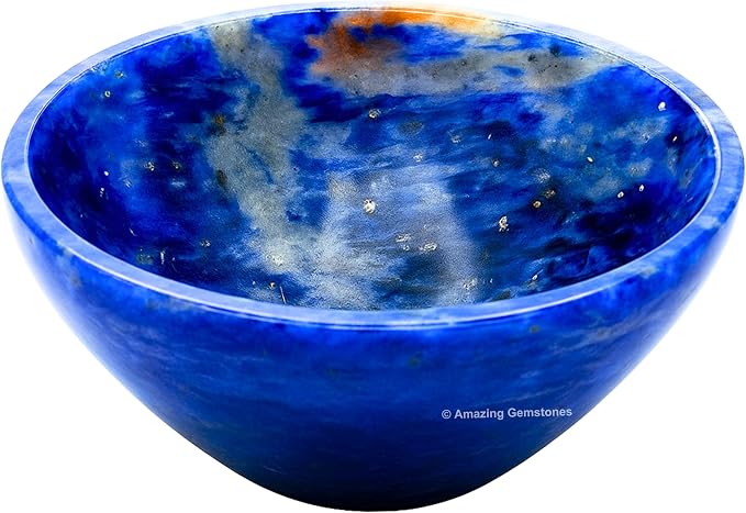 Sodalite Crystal Bowl - 2 Inch Decorative Bowls for Room and Home Decor - Gemstone Healing Crystals for Elegant Display, Positive Energy Balance and Gift