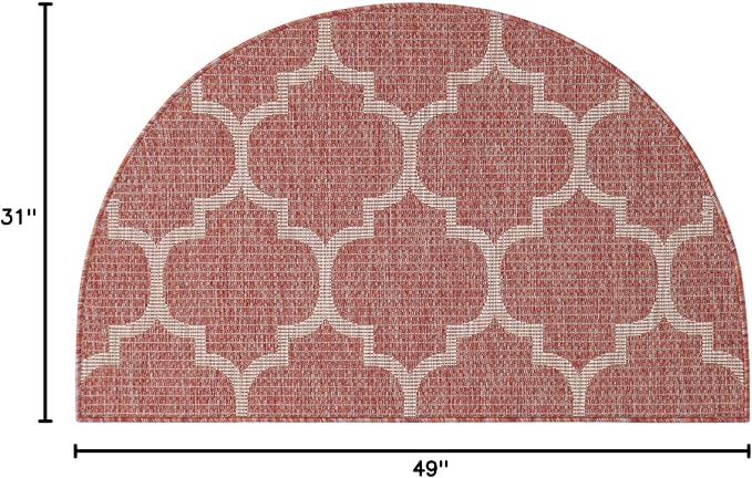 Unique Loom Outdoor Trellis Collection Area Rug (2' 7" x 4' 1" Hearth Rust Red/Ivory)