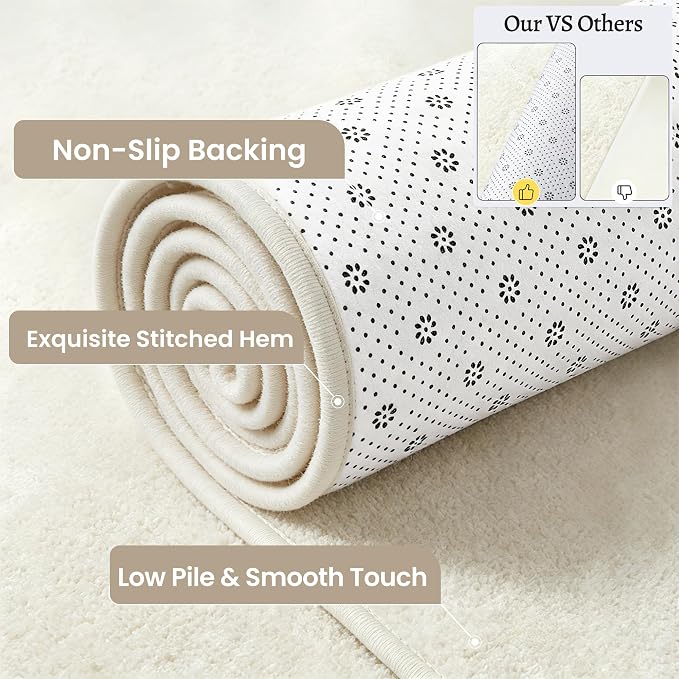 Keeko 5x8 Area Rugs for Living Room,Soft Washable Memory Foam Bedroom Rug | Indoor Throw Rug Low Pile Minimalist Non Slip Carpet for Kids Nursery Classroom Dorm Room Home Decor