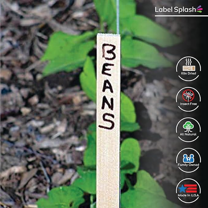 40 Pack Wooden Garden Stakes, 24" Long x 3/4" Wide, Made in USA Pine Plant Markers, Chisel Point Yard Stakes for Gardening, Landscaping, Survey Marking, Signs & Crafts