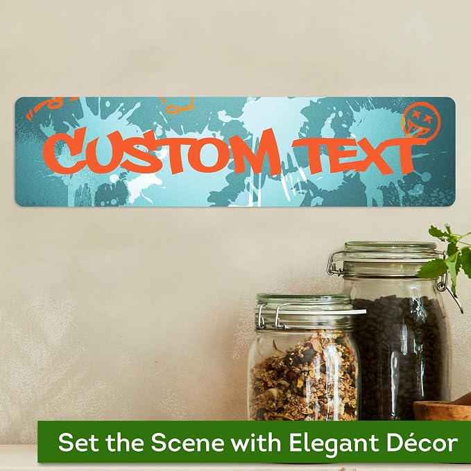 Custom Sign, Custom Street Sign, 11 Font Colors, 13 Font Styles, 4 Hole Options, 22 Sizes, 3x12 Inches, Rust Free DiBound, Fade Resistant, Made in USA by My Sign Center (Graffiti)