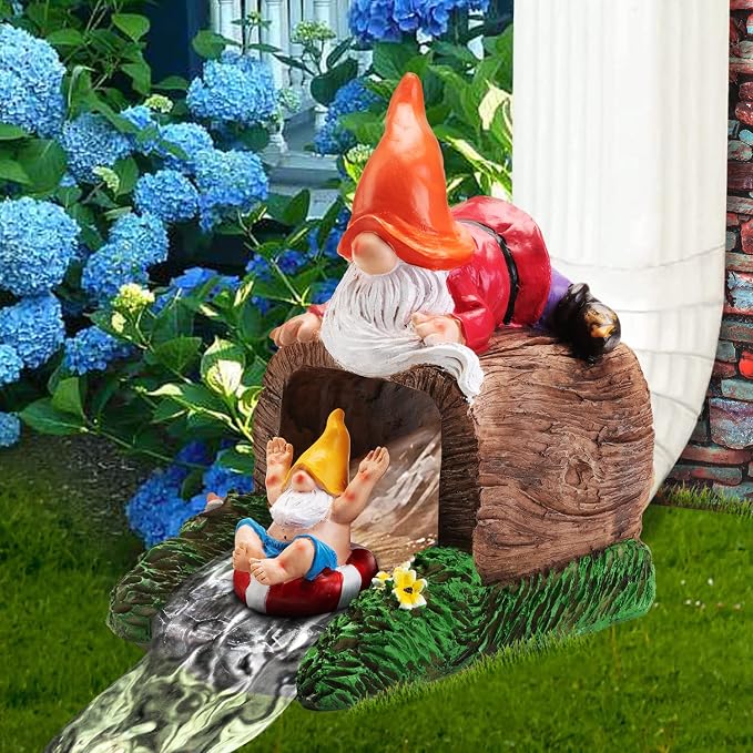 Garden Statue for Gutter/Downspout Extension Decoration, 4 * 3" Outdoor Extender Statues, Gnome Outdoor Decor