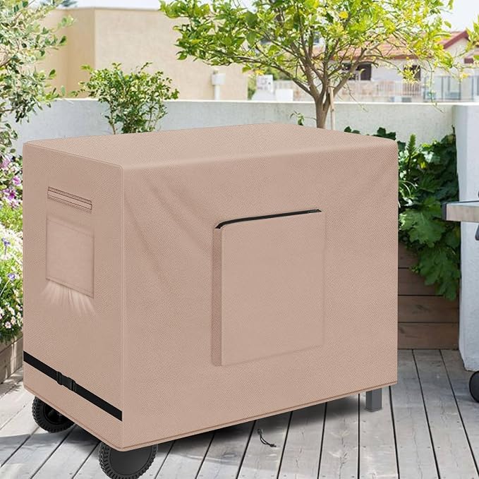 Kovshuiwe Outdoor Table Casing for 38 Inch Keter- 36''L x 24''W x 35''H | Unity XL Portable Outdoor Table, Bar Cart Cover for 36 inch Worktable, Waterproof Patio Dining Cart Cover Khaki