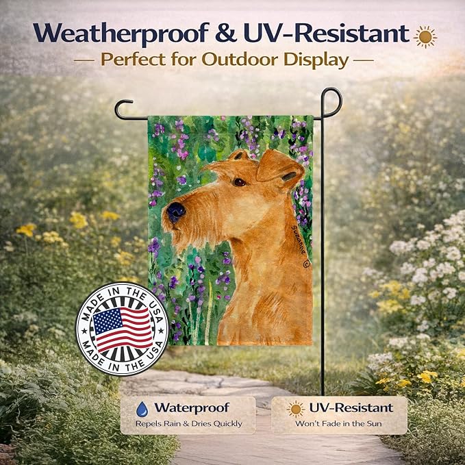 Caroline's Treasures SS1004GF Irish Terrier Garden Flag Mailbox Flag Decorative Yard Flag Banner Outside Patio Artwork Yard Flower Beds, Garden Size, Multicolor
