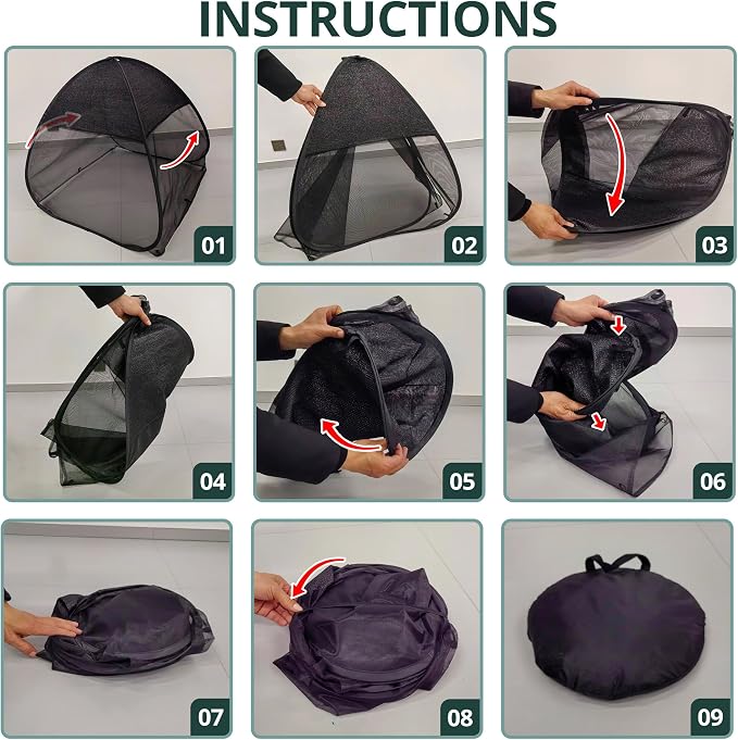 2 Pcs Pop Up Garden Netting Bug and Shade Covers, 30" x 28" x 28" Plant Sun Shade Top Bird Netting Tents, Insect Barrier Sun Protection Plant Cover Tent for Outdoor Plants Vegetables Fruits (Black)