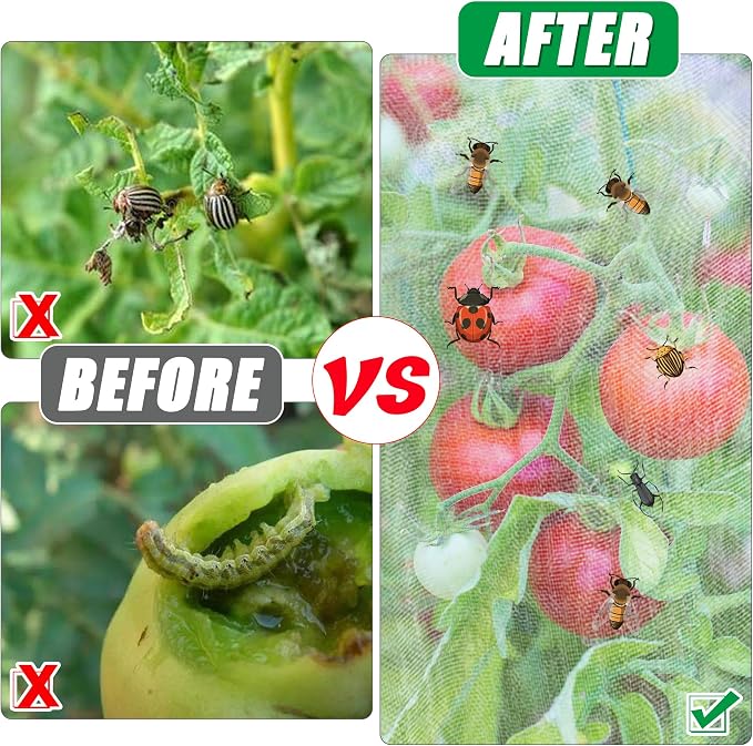 3PCS Garden Netting for Tomato Plants, 57" x 15.7" Round Tomato Cage Bird Netting Plant Cover Insect Barrier Mesh with Zipper, Tomato Trellis Garden Protection Net Cover for Climbing Plants Vegetables
