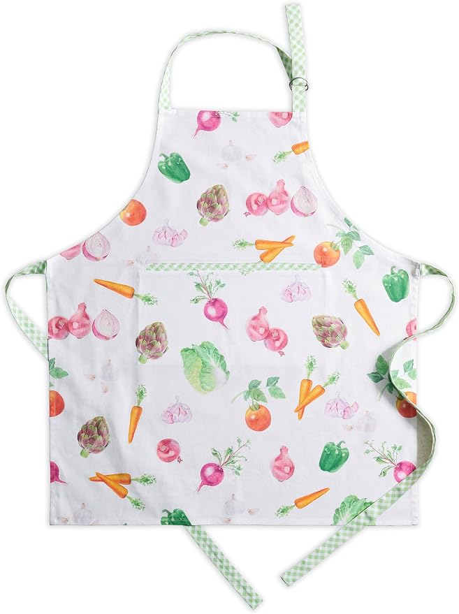Maison d' Hermine Aprons for women with Pocket 100% Cotton (27.50"x31.50") | Adjustable Neck Strap & long ties Apron Men Chef Wedding Cooking Gardening Server Maid