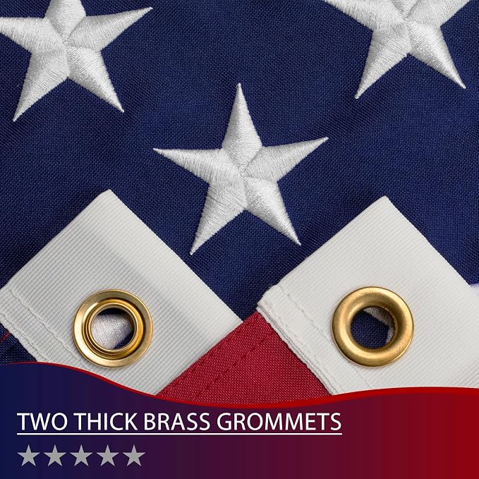 Chillchard 6x10 FT American Flag for Outside Heavy Duty - TearProof US Flag | Ultra Anti-Fade & Waterproof Outdoor Spun USA Flag Fly in High Wind with Embroidered Stars, Brass Grommets for All Weather