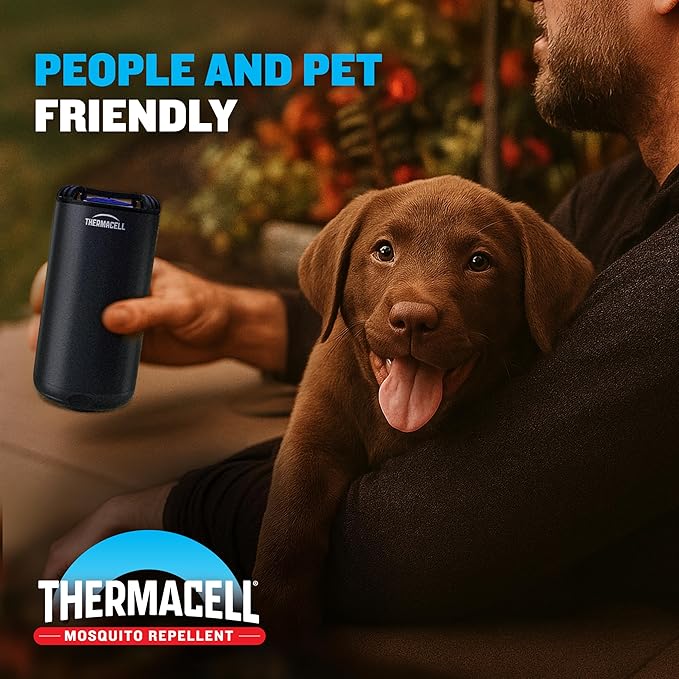 Thermacell Fuel-ZoneGuard Base Fuel Powered Mosquito Repeller; 15-Foot Zone of Scientifically Proven Outdoor Protection; Patio Shield; 12-Hr Refill; DEET-Free; Bug Spray Alternative; Royal Blue
