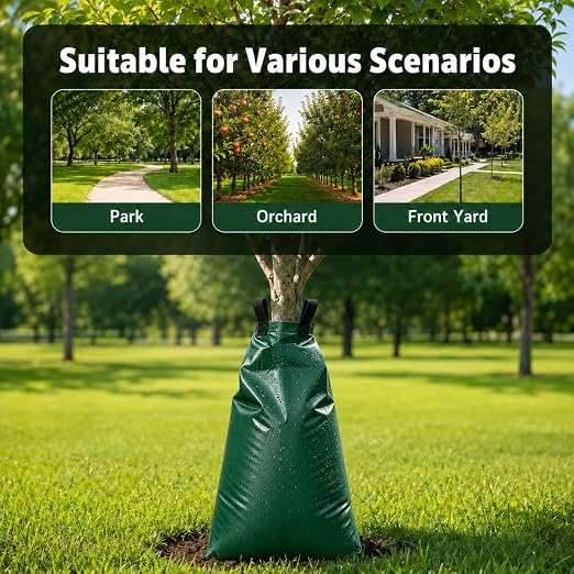 Tree Watering Bags Slow Release:20 Gallon - Reusable & Premium PVC Water Bags - Slow Watering 6-8 Hours for Newly Planted or Established Trees in Hot Weather (3 Pack)
