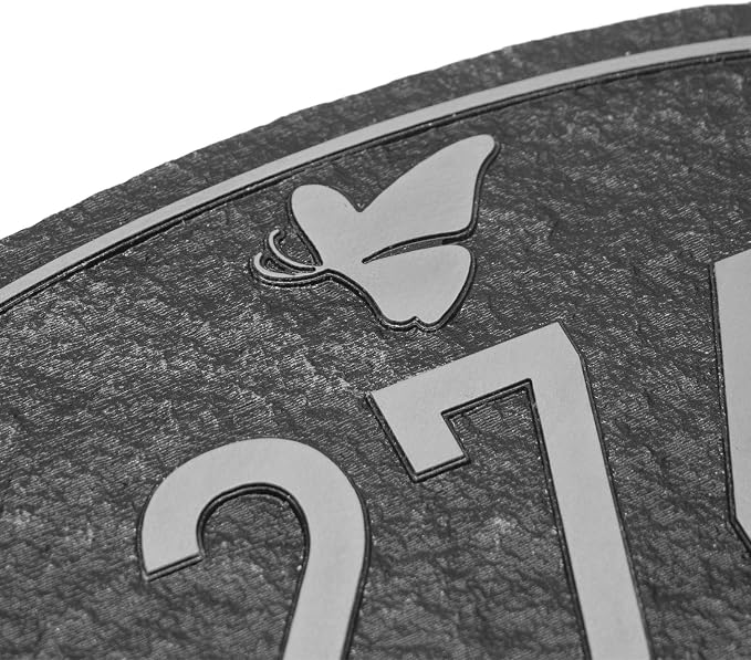 Handcrafted Address Plaque for Yard Outside House Sign, House Number Garden Wall Sign, 911 Visibility Signage, Any Font, 10 x 7 inches (Silver)