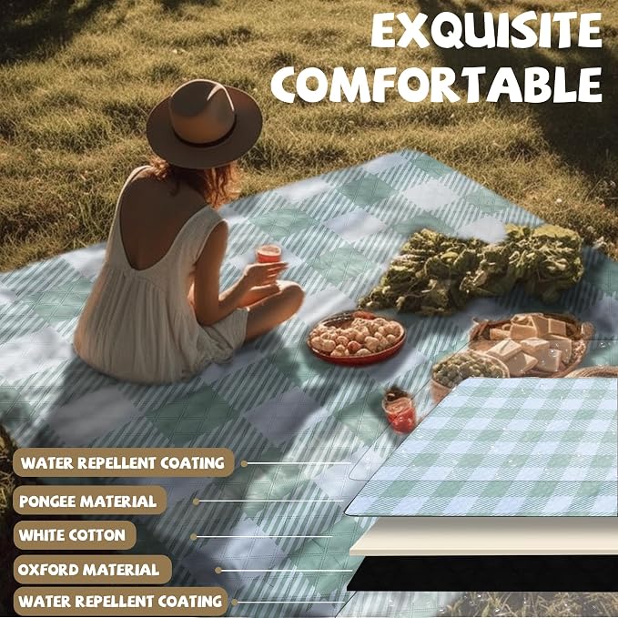 Extra Large Picnic Blankets Portable 80x80 Oversized Waterproof Sandproof Outdoor Boho Beach Blanket Camping Grass Mat Women Birthday Thank You Gift Mother Day Sister Hostess Girlfriend Teacher Gifts