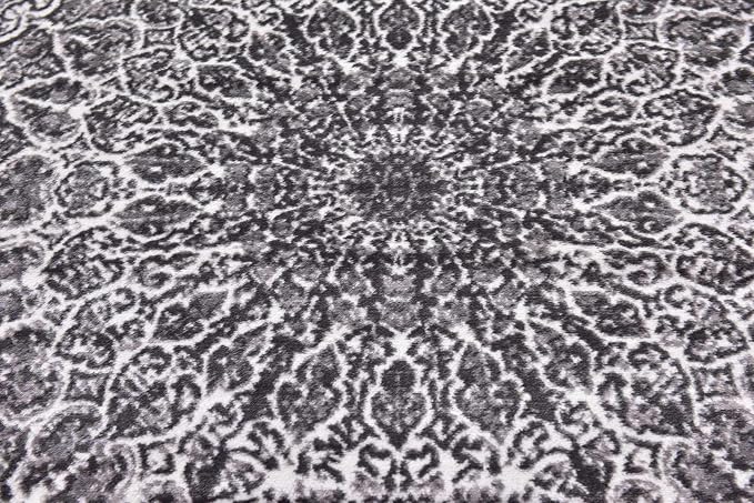 Unique Loom Sofia Collection Area Rug - Grace (6' 1" Square, Dark Gray/ Gray)