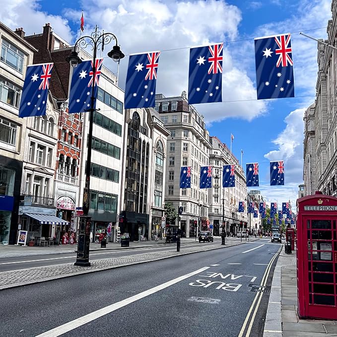 AhfuLife Australia Flag 3x5 Ft,Large Australian Flags for Outside - Double Side with Brass Eyelets for Olympic Party Decorations, Bar Garden Street Decoration Indoor Outdoor