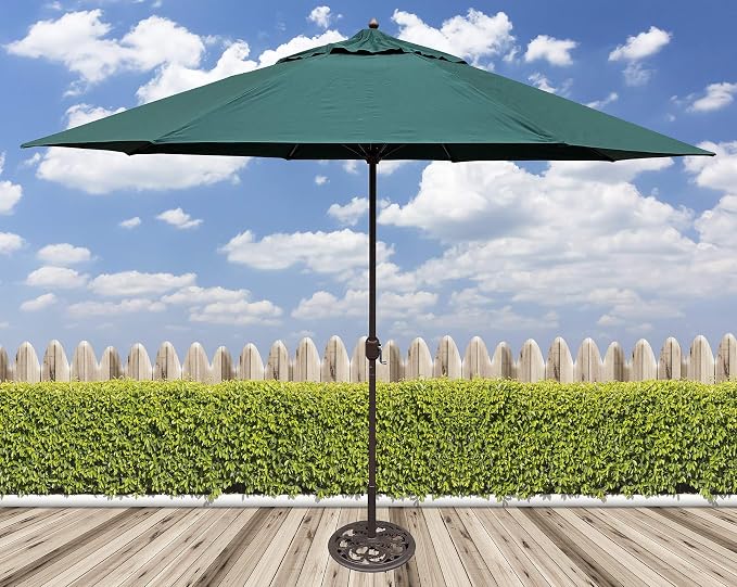 Tropishade 11' Umbrella with Premium Green Olefin Cover (Base not included)