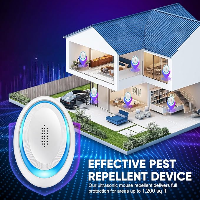 2026 Upgraded Ultrasonic Pest Repeller Indoor, Pest Control Insect Plug in, Mouse Repellent Indoor, Electric Rodent Repellent Plug-in for Roach, Bugs, Ant, Mosquito, Mice, Spider, Rat,6 Pack