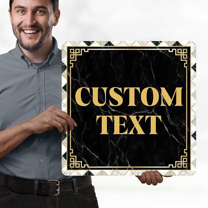 Custom Sign, Custom Street Sign, 11 Font Colors, 13 Font Styles, 4 Hole Options, 22 Sizes, 18x18 Inches, Rust Free DiBound, Fade Resistant, Made in USA by My Sign Center (Marble Tile)