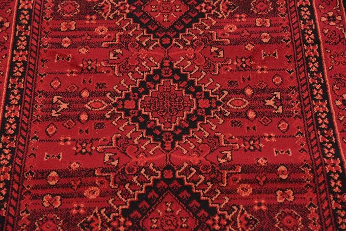 Unique Loom Tekke Collection Area Rug - Sheibani (2' 7" x 10' Runner, Red/ Black)