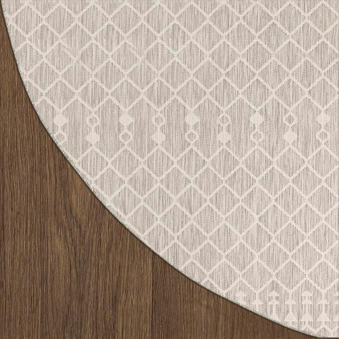 Nourison Home Positano Light Grey 12' x Round Area Rug - Easy Clean, Non Shedding, Bed Room, Living Room, Dining Room, Kitchen (12' x Round)