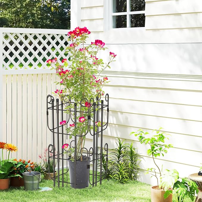 Garden Trellis for Climbing Plants Outdoor, Expandable Heavy-Duty Metal Trellis for Tall Plants, Flowers Vine Ivy, Sturdy Houseplant Pothos Plant Climber Support
