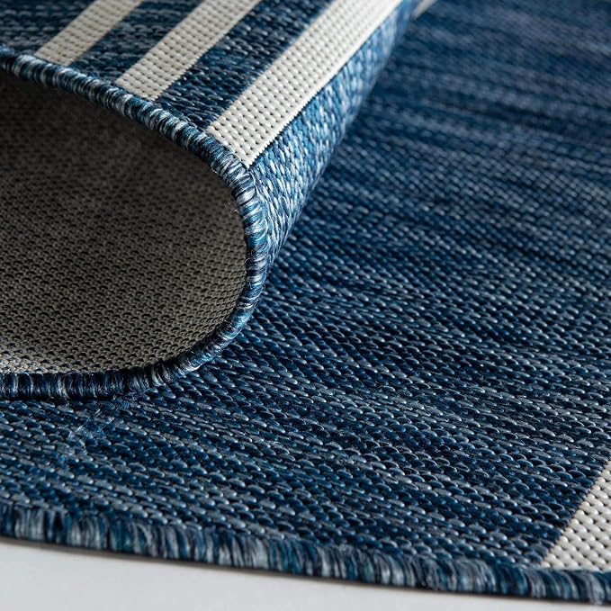 Unique Loom Jill Zarin Outdoor Collection Area Rug - Anguilla (5' 1'' x 8' Oval, Blue/ Ivory)