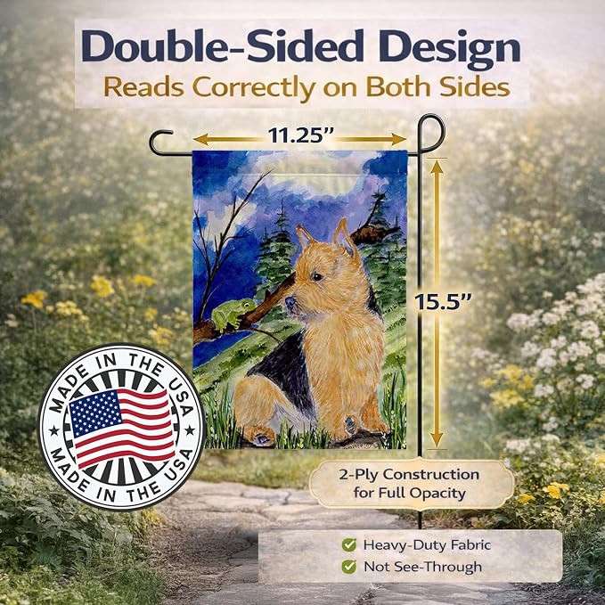 Caroline's Treasures SS8984GF Norwich Terrier Garden Flag Mailbox Flag Decorative Yard Flag Banner Outside Patio Artwork Yard Flower Beds, Garden Size, Multicolor