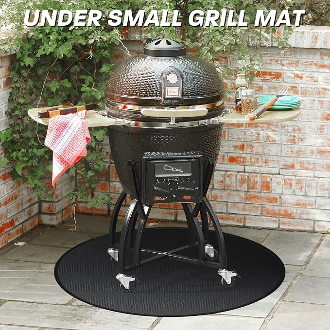 40" Round Fire Pit Mat for Solo Stove Bonfire/Under Grill Mat for Outdoor Grill Fireproof Waterproof Oil-Proof, 4 Layers Fireplace Mat BBQ Mat Solo Stove Mat Fire Pit Pad for Deck Patio Grass Smoker