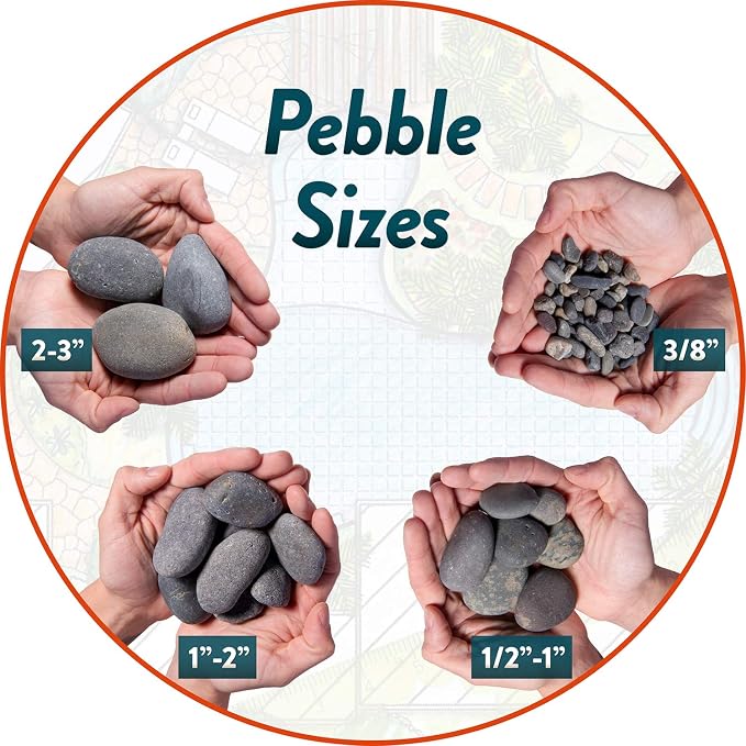 Mexican Beach Pebbles | 2000 Pounds of Smooth Unpolished Stones | Hand-Picked, Premium Pebbles for Garden and Landscape Design | Roja, 3 Inch - 5 Inch