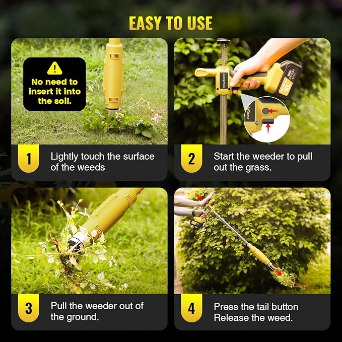 Weed Puller Tool,Heavy Duty 3-Claw Steel Root Weeder,for Dandelion Lawn Garden Yard
