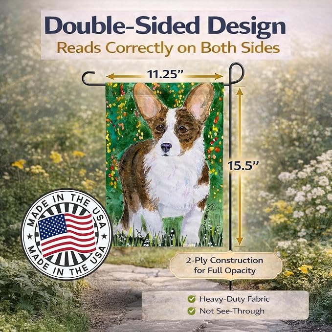 Caroline's Treasures SS8970GF Corgi Garden Flag Mailbox Flag Decorative Yard Flag Banner Outside Patio Artwork Yard Flower Beds, Garden Size, Multicolor