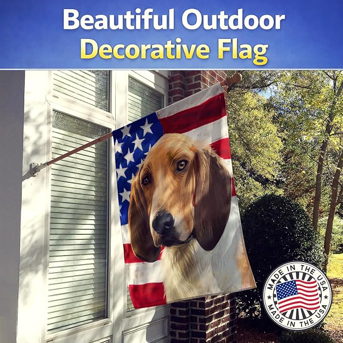 Caroline's Treasures CK6544CHF Grand Anglo-Francais Tricolore American Flag House Flag Large Porch Sleeve Pole Decorative Outside Yard Banner Artwork Wall Hanging, Polyester, House Size, Multicolor