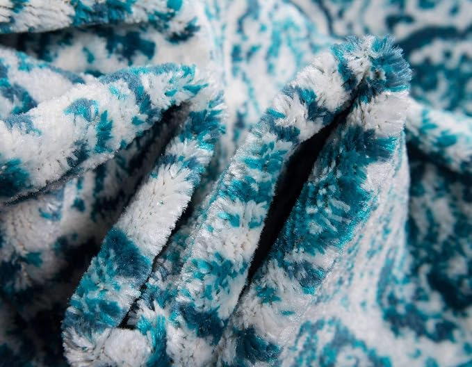 Unique Loom Sofia Collection Area Rug - Grace (3' 3" x 19' 8" Runner, Turquoise/ Ivory)