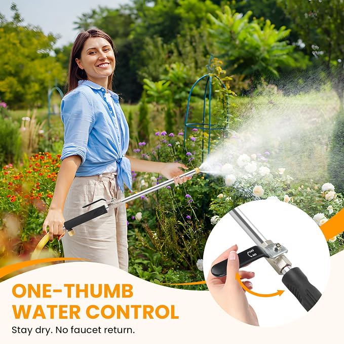 Jet Nozzle for Garden Hose, High Pressure Washer Hose Nozzle, Power Washer Wand with 2 Different Nozzles and Hose Quick Connectors for Car Washing, Garden Cleaning, Patio (Black)