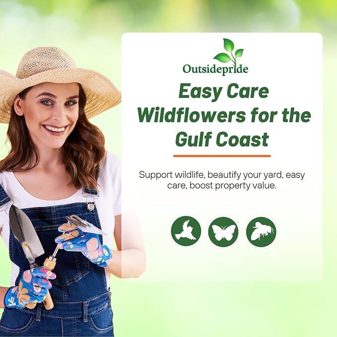 Outsidepride Gulf Coast Wildflower Seed Mix - 1/4 lb Perennial & Annual Wild Flowers for Full Sun & Partial Shade - Ideal for Pollinator Gardens & Vibrant Landscapes for Southern Florida & Texas