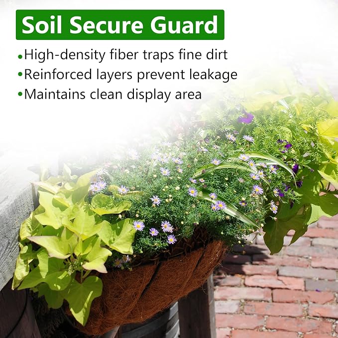 DUNCHATY Trough Coco Liners for Planters 24 Inch - 2 Pack Natural Coconut Fiber Liner Replacement for Window Box Hanging Basket Garden Wall Flower Pot Inserts Eco-Friendly Coir