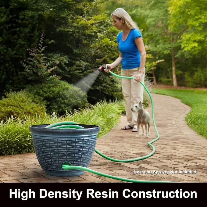 Liberty Garden 1920-N Wicker High Density Resin 100' Garden Hose Pot