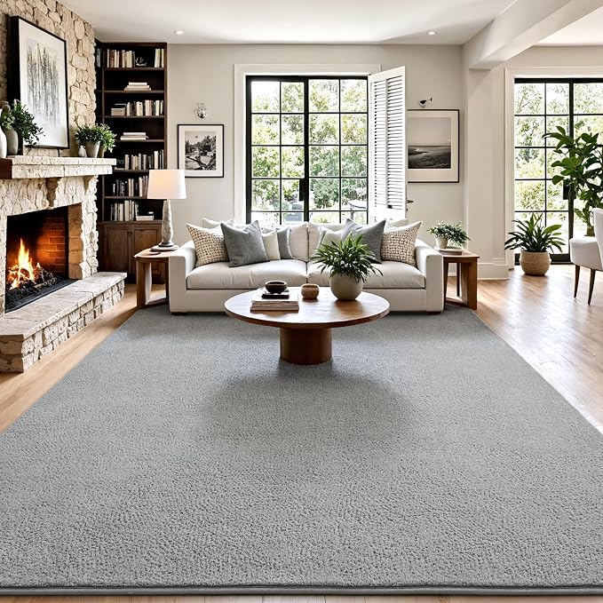 Keeko 4x6 Area Rugs for Living Room,Soft Washable Memory Foam Bedroom Rug | Indoor Throw Rug Low Pile Minimalist Non Slip Carpet for Kids Nursery Classroom Dorm Room Home Decor Grey