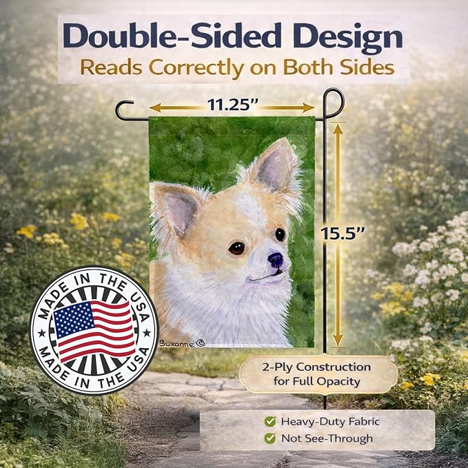 Caroline's Treasures SS8788GF Chihuahua Garden Flag Mailbox Flag Decorative Yard Flag Banner Outside Patio Artwork Yard Flower Beds, Garden Size, Multicolor