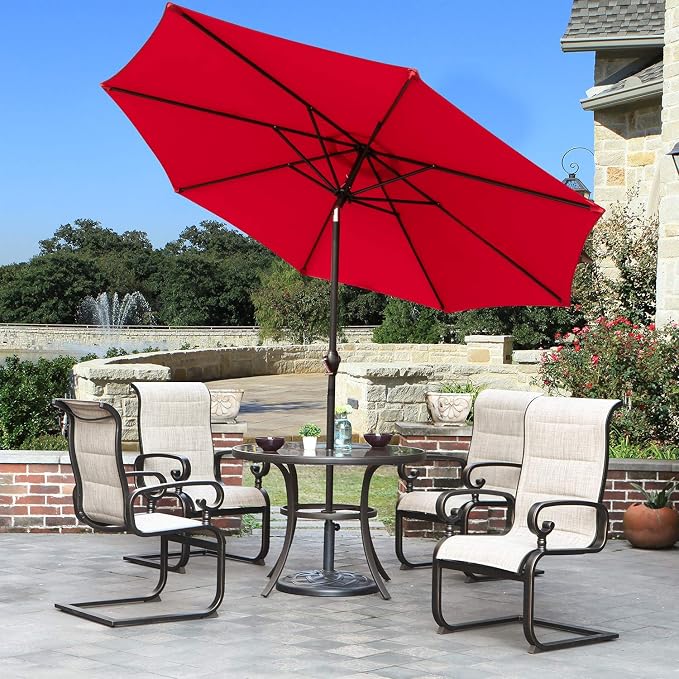 Greesum 10FT Cantilever Offset Patio Umbrella, Outdoor Umbrella for Yard, Market, Heavy-Duty Waterproof Pool Umbrella with 6 Sturdy Ribs, UV Protection for Beach, Deck, Garden, Backyard