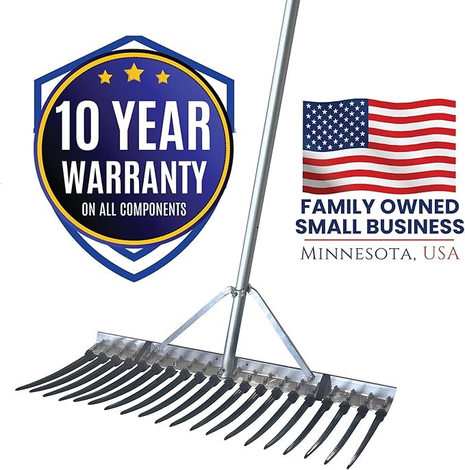 Lake Weed Cleanup Kit Aquatic Lake & Pond Weed Cutter 49" Razor Sharp Aquatic Lake Weed Cutter and RakeZilla Heavy Duty Lake Rake with Long Tines - Beach/Shoreline Cleaning Package