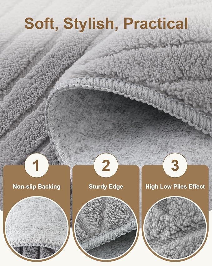 Carvapet 5x7 Area Rug Grey Modern Swirl Pattern Washable Carpet | Soft plush washable carpet with 3D high low pile texture and skid resistant backing for living rooms and bedrooms