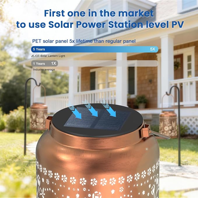 JEJOT Dragonfly Solar Lanterns Outdoor Waterproof, Mothers Day Gifts, Birthday Gifts for Women Mom Grandma,Metal Hanging Solar Lantern for Yard,Garden,Porch Landscape Deconrations-2 Pack