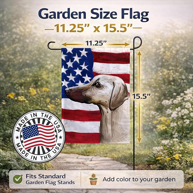 Caroline's Treasures CK6710GF Sloughi Dog American Flag Garden Flag Mailbox Flag Decorative Yard Flag Banner Outside Patio Artwork Yard Flower Beds, Garden Size, Multicolor
