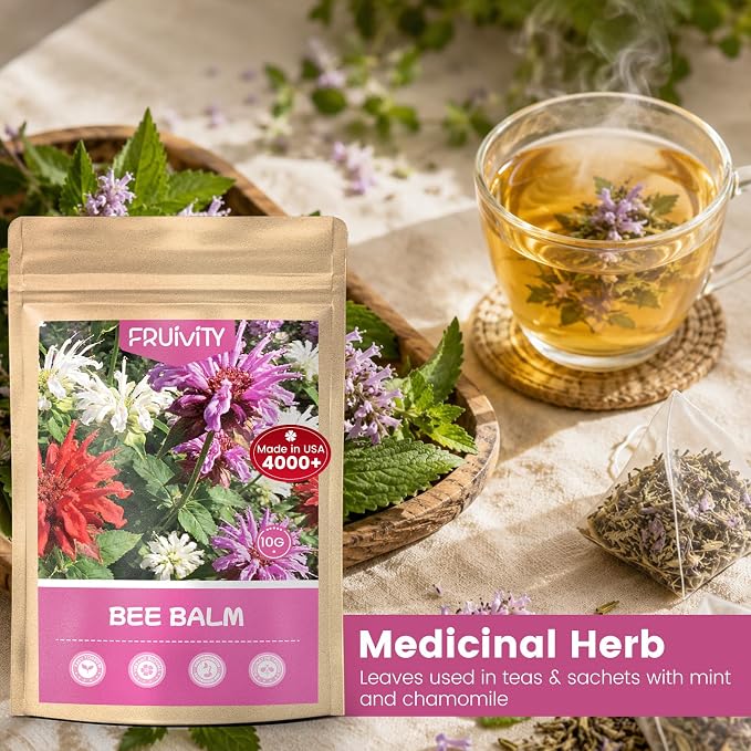4000+ Bee Balm Seeds for Planting, Color Mix Native Wildflower Seeds, Heirloom & Open Pollinated Perennial Flower Seeds to Plant Outside Flower Herb Garden